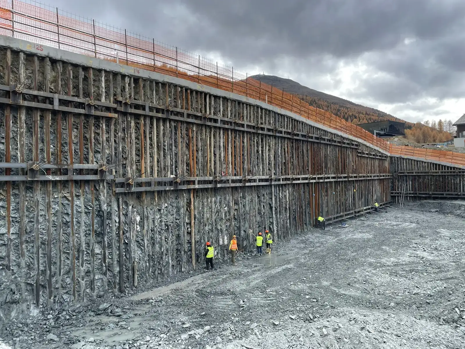 Paratia di micropali realizzata a Livigno